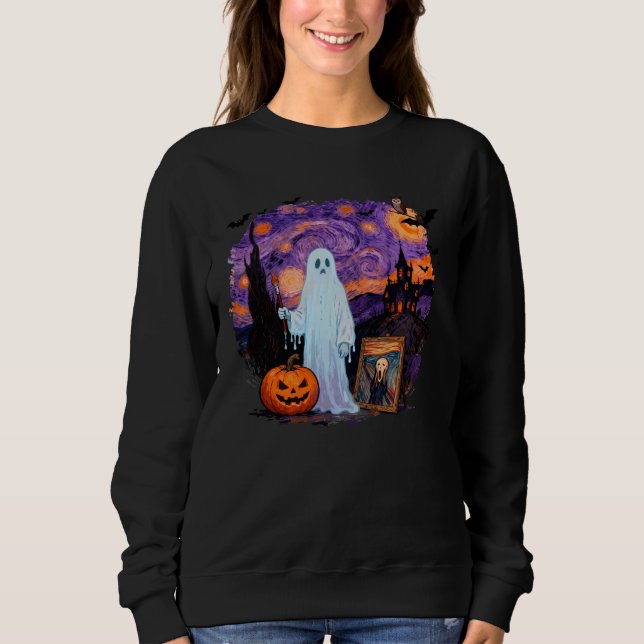 Camiseta Espírito Fantasma Assombrado - Tela Noturna Hallow (Frente)