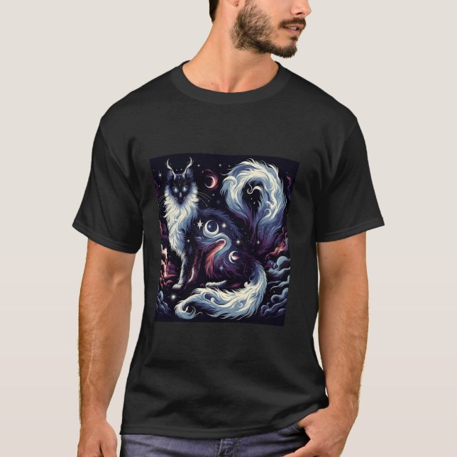 Camiseta Espírito Gato dos Sonhos Noite Elemental Magia Hip (Frente)