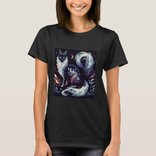 Camiseta Espírito Gato Sonho Noite Elemental Magia Hippie B