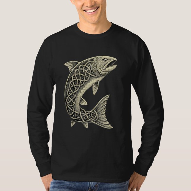 Camiseta Espírito Glóbulo Celta u2013 Viking Fish Mythólogo (Frente)