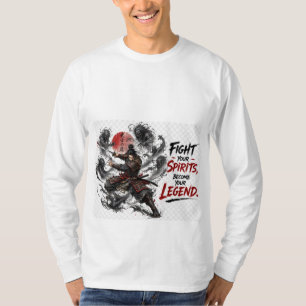 Camiseta Espírito Guerreiro Samurai Gráfico Motivacional Ma