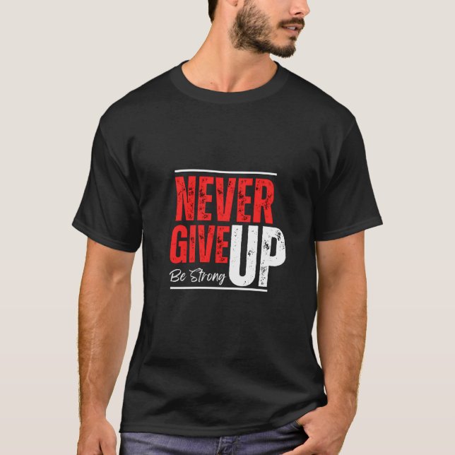Camiseta Espírito Inabalável – Design Nunca Desista (Frente)