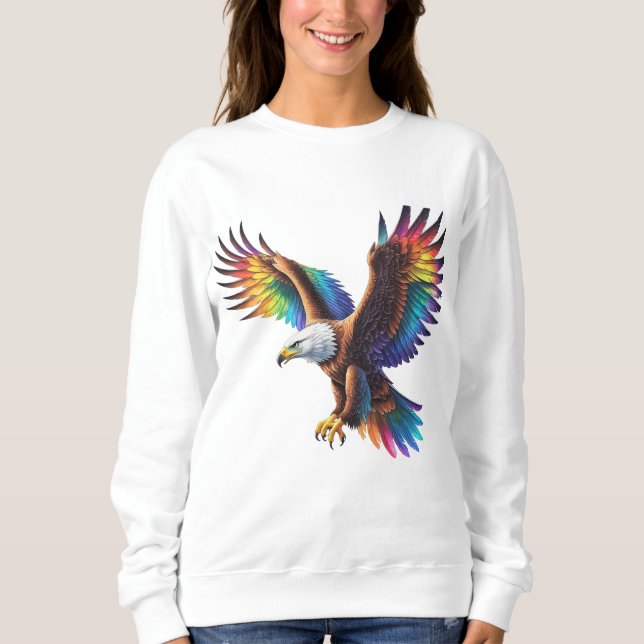 Camiseta 🦅 ✨ Espírito Indomado: A Águia Arco-Íris da Liber (Frente)