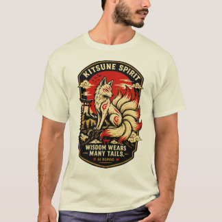 Camiseta Espírito Kitsune – Mitologia Vintage do Yokai da R