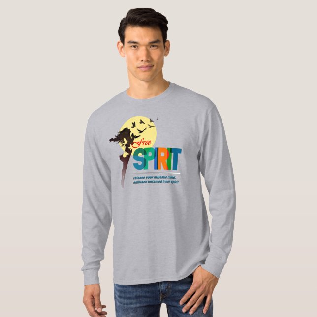 Camiseta Espírito Livre | Homens com palha longa (Frente Completa)