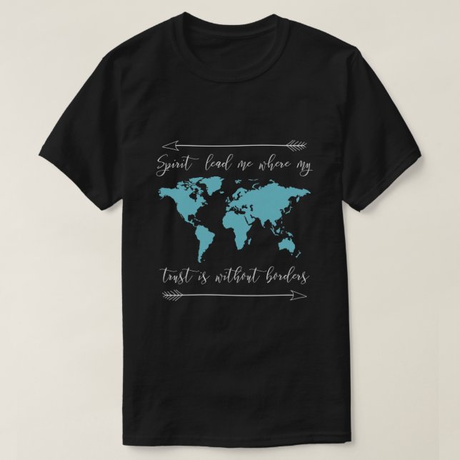 Camiseta Espírito Me Leva Onde Minha Confiança Está Sem Fro (Frente do Design)