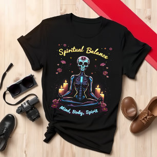 Camiseta Espírito Meditativo Da Mente Do Esqueleto