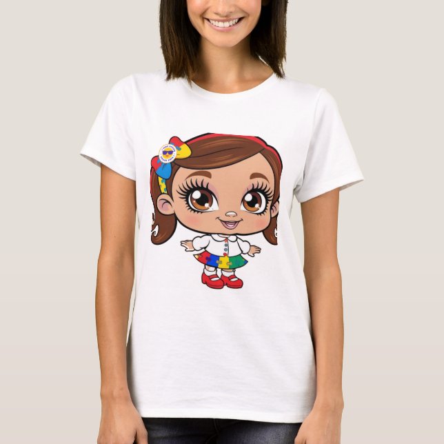 Camiseta "Espírito Radiante: Uma Menina Celebrando Autismo (Frente)
