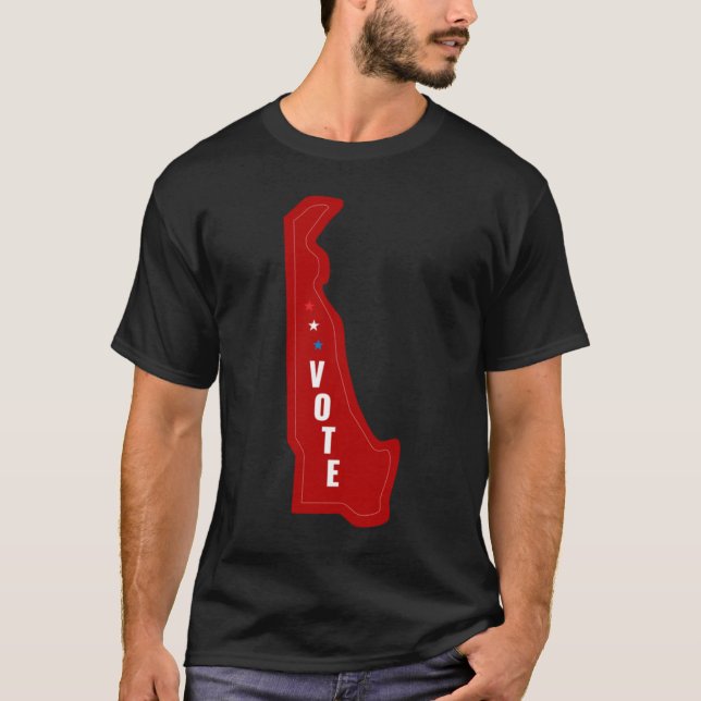 Camiseta Espírito Republicano de Delaware Vote Vermelho (Frente)