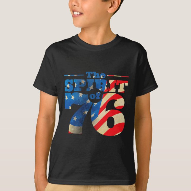 Camiseta Espírito Retro De 76 De 4 De Julho (Frente)
