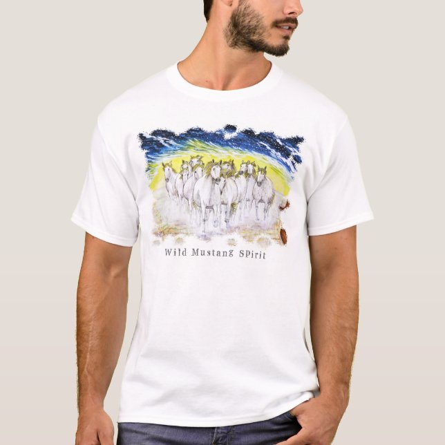 Camiseta Espírito selvagem do mustang (Frente)
