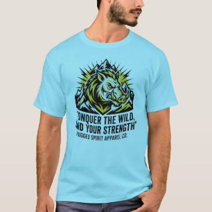 Camiseta EspíritoIndomávelAventura ao Ar Livre com Javalis 
