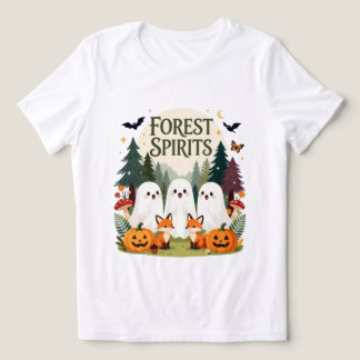 Camiseta Espíritos da Floresta Fantasmas e Raposas Hallowee