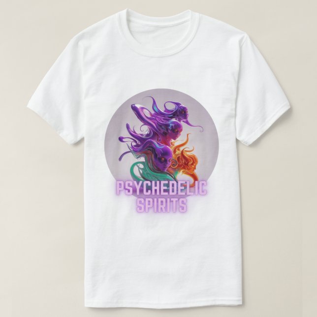 Camiseta Espíritos psicodélicos - Almas surreais (Frente do Design)