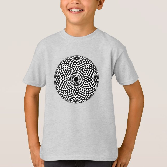 Camiseta Espiritual Black White Mandala Geométrico (Frente)