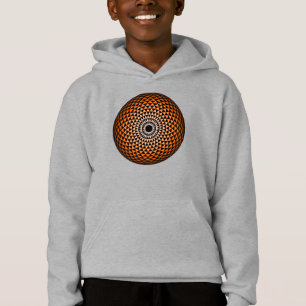 Camiseta Espiritual Laranja Negro Mandala Geométrico Orient