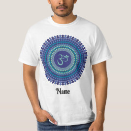 Camiseta Espiritual Mandala Om Purple Aqua Blue Personaliza
