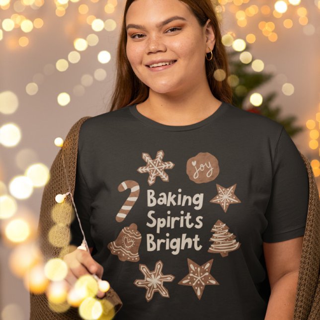 Camiseta Espirituetas Brilhantes Biscoitos de Natal Festivo (Criador carregado)