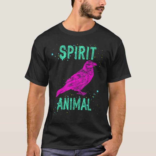 Camiseta Espirituosa Animal Raven Lover Pink Animais De Con (Frente)