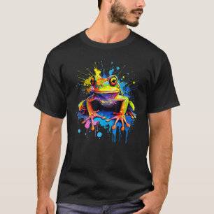 Camiseta Esplash Art Anfíbio Ocupava Sapo Colorido