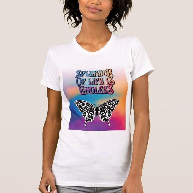 Camiseta Esplendor da Borboleta da Vida é um Design Infinit (Frente)