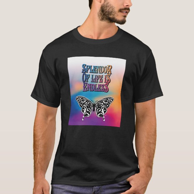Camiseta Esplendor de borboletas da vida é um Design sem fi (Frente)