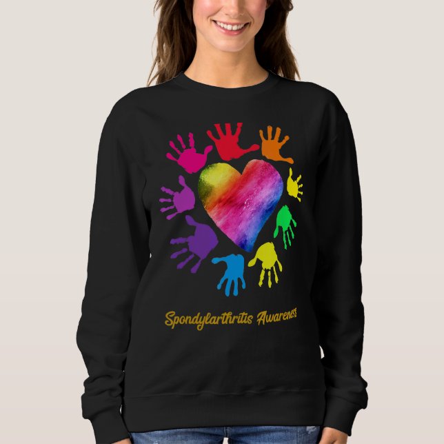 Camiseta Espondilartrite A Consciência Mãos Espondilartrite (Frente)