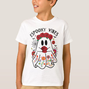 Camiseta Espooky Vibes Halloween Fantasma Mexicano Concha S