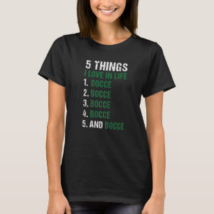 Camiseta Esporte 5 Coisas Que Eu Amo Na Vida Bocce Premium