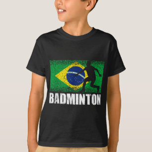 Camiseta Esporte Badminton, Bandeira Retro Brasil, Brasilei