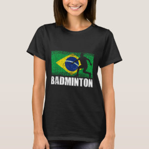 Camiseta Esporte Badminton, Bandeira Retro Brasil, Brasilei