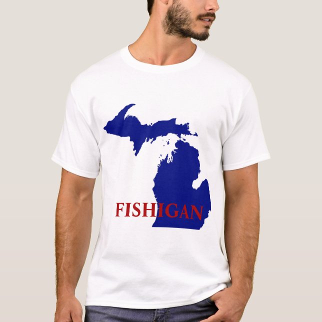 Camiseta esporte de pesca no Michigan (Frente)