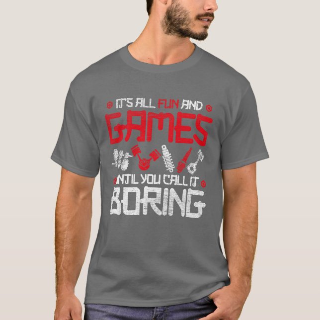 Camiseta Esporte Motorizado Caruning engraçado (Frente)