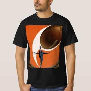 Camiseta Esportes Antigos, Jogador de Futebol Americano Chu