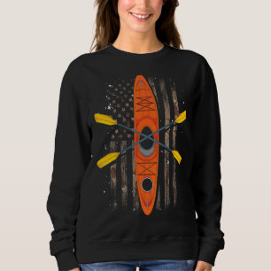 Camiseta Esportes ao ar livre Kayaker USA Flag Kayak Canoe
