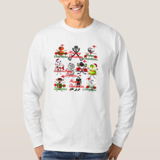 Camiseta Esportes Cheios de Cartoons de Natal