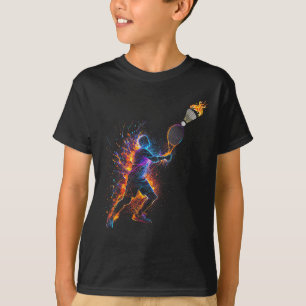 Camiseta Esportes Coloridos De Arte De Badminton Shuttle