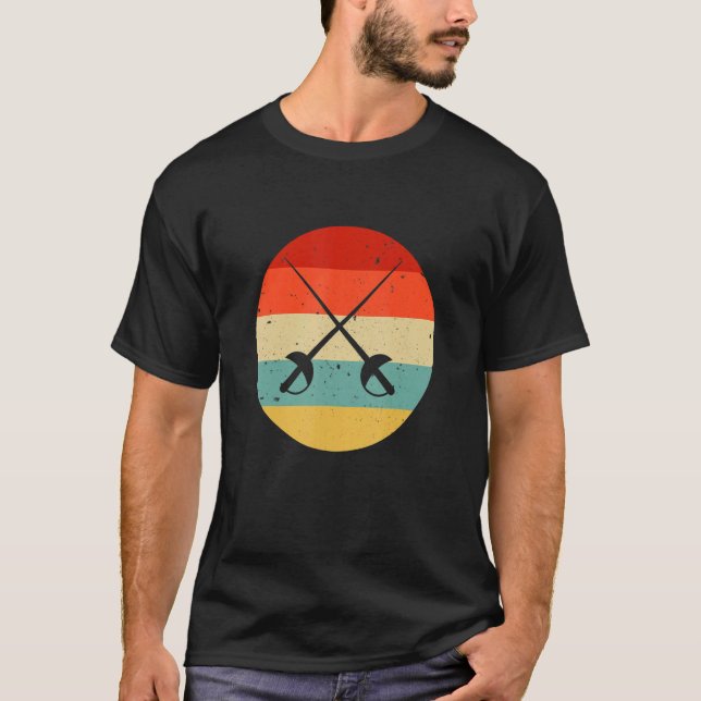 Camiseta Esportes com cerca de vedação retrô (Frente)