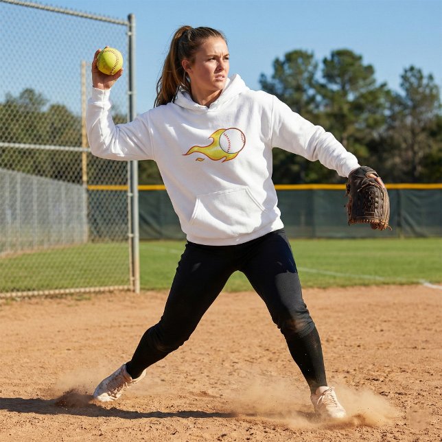 Camiseta Esportes De Basebol Com Chama Fastball (Criador carregado)