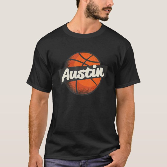 Camiseta Esportes de Basquete da cidade natal Austin (Frente)