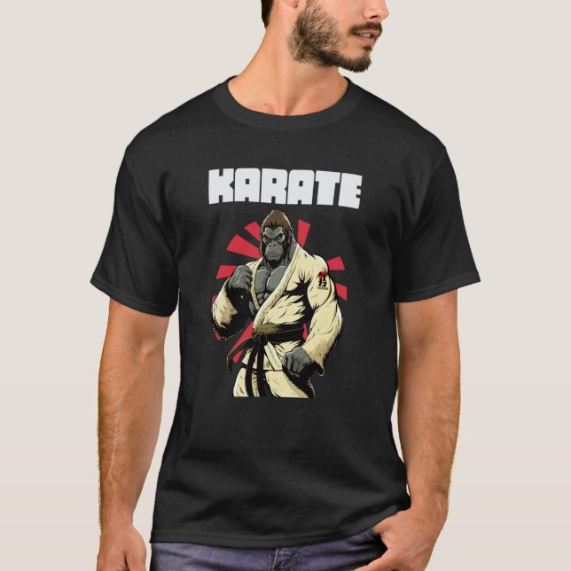Camiseta Esportes de Combate Karate Gorila  1 (Frente)