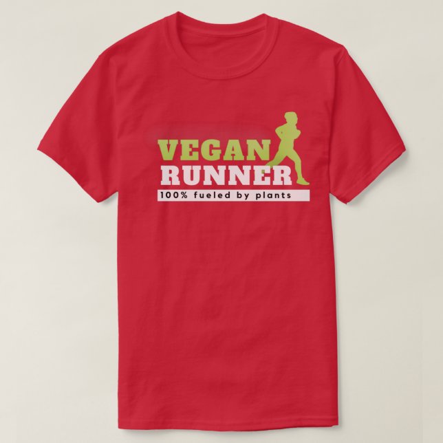 Camiseta esportes de corredora vegana (Frente do Design)