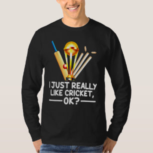 Camiseta Esportes De Críquete Eu Gosto Muito De Cricket Ok