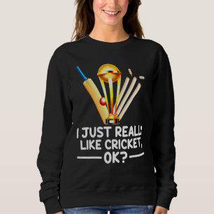 Camiseta Esportes De Críquete Eu Gosto Muito De Cricket Ok