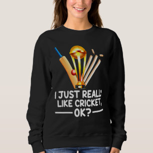 Camiseta Esportes De Críquete Eu Gosto Muito De Cricket Ok