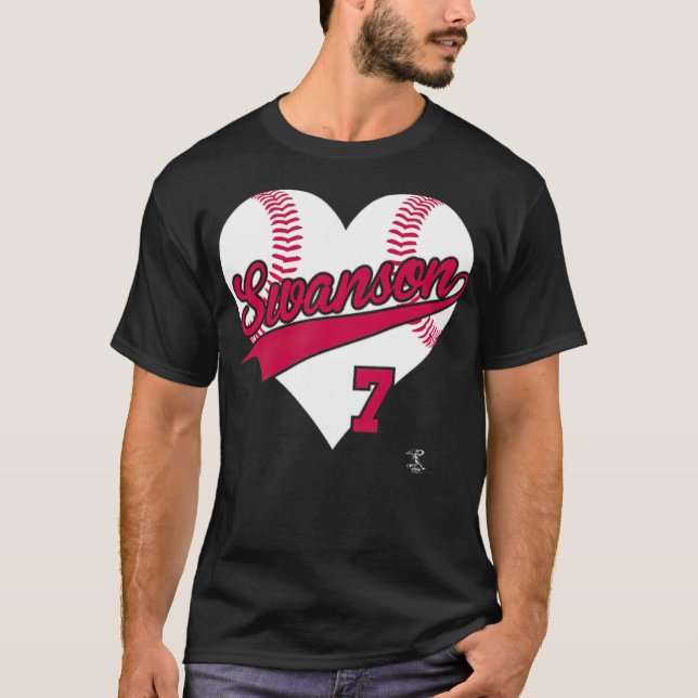 Camiseta Esportes de Dansby Swanson Baseball Heart 90 (Frente)