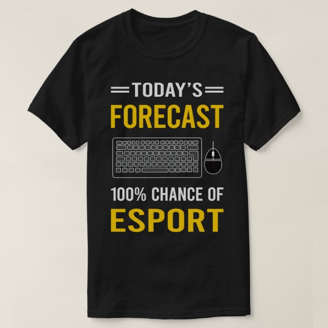 Camiseta Esportes de Esportes de Previsão Hoje (Frente do Design)