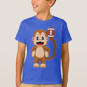 Camiseta Esportes de Futebol Americano de Macaco