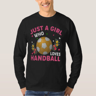 Camiseta Esportes de Handebol Apenas Uma Garota Que Ama Ha