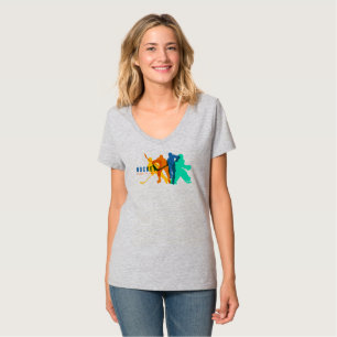 Camiseta Esportes de hóquei Pescoço-V feminino